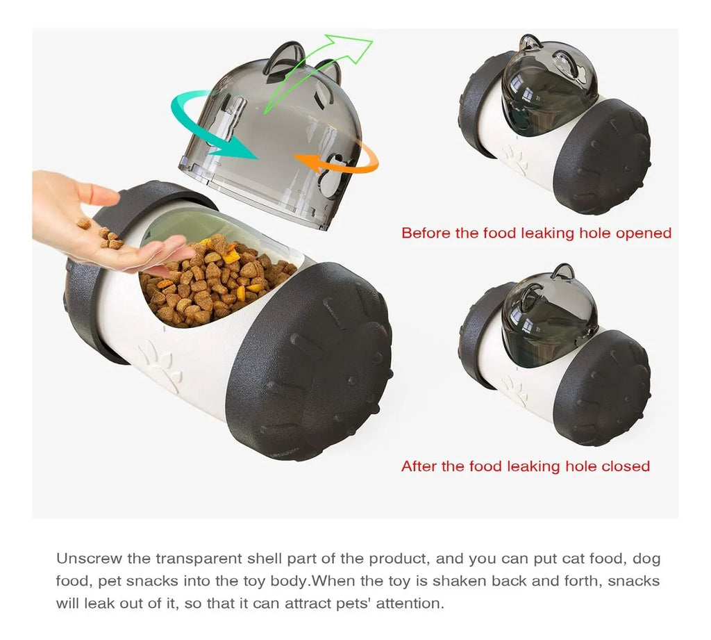 Dispensador Interactivo Snacks Para Mascotas Juguete Color Negro