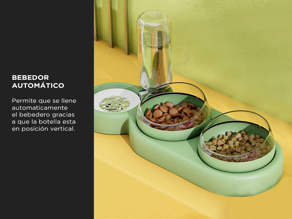 Plato Comedero Doble Para Mascotas Bowl Bebedero Perros Gato