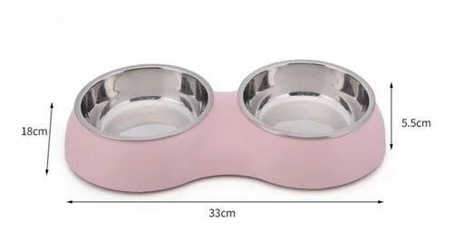 Plato Para Perro Comedero Para Mascotas Doble Perros Y Gato