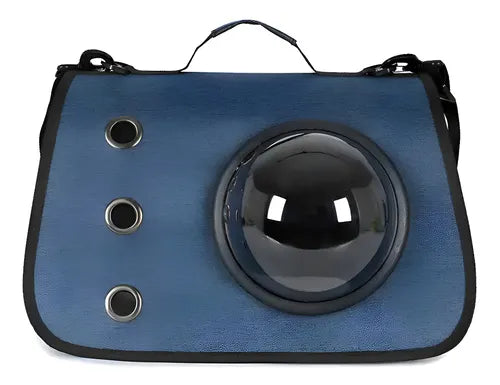 Bolso De Transporte Mascotas  De Hombro Con Ventana Red Azul