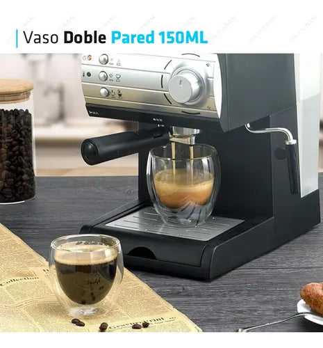 Promo 2x1 | Set de 2 Vasos Taza Doble Vidrio Térmico (150 ml)