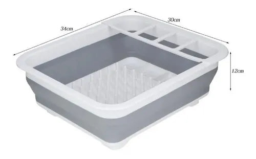 Secaplatos Escurridor Silicona Plegable Cocina Gris