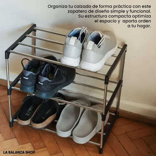 Organizador Zapatero Zapatillas Botinero Estantes Desarmable Negro