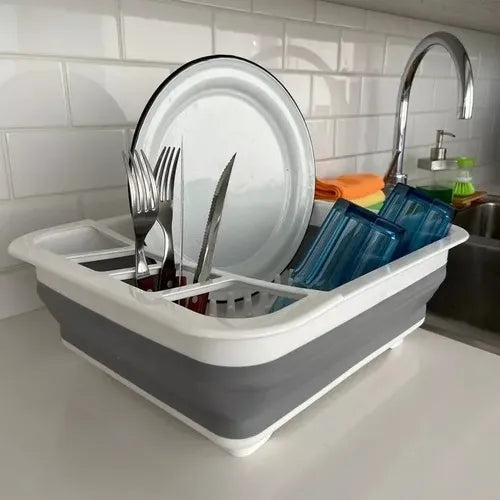 Secaplatos Escurridor Silicona Plegable Cocina Gris
