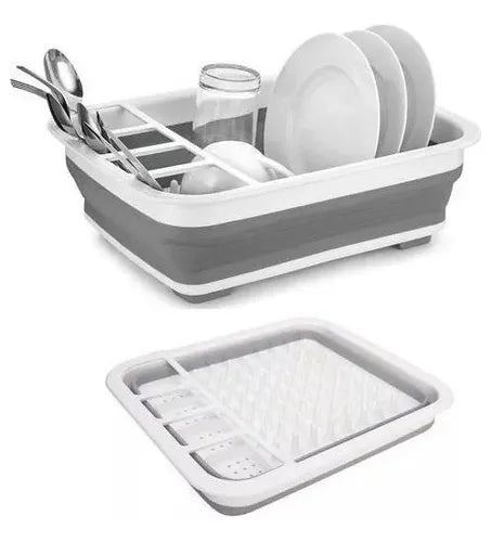 Secaplatos Escurridor Silicona Plegable Cocina Gris