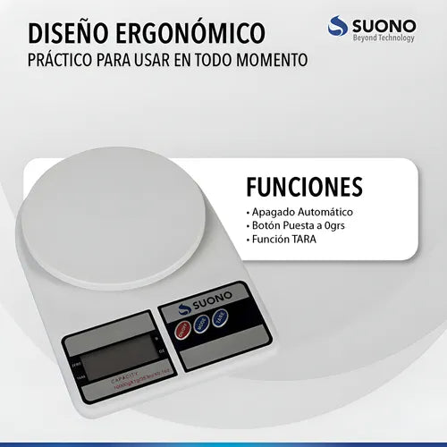 Balanza de cocina digital SQ Cozinha SF-400 pesa hasta 10kg Blanco