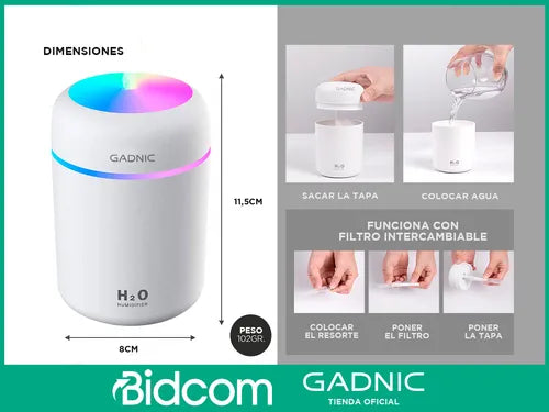 Humificador Difusor  Ultrasonico Aromático Electrico