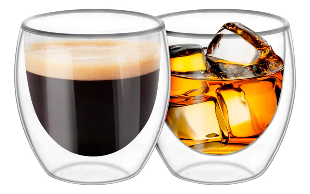 Promo 2x1 | Set de 2 Vasos Taza Doble Vidrio Térmico (150 ml)