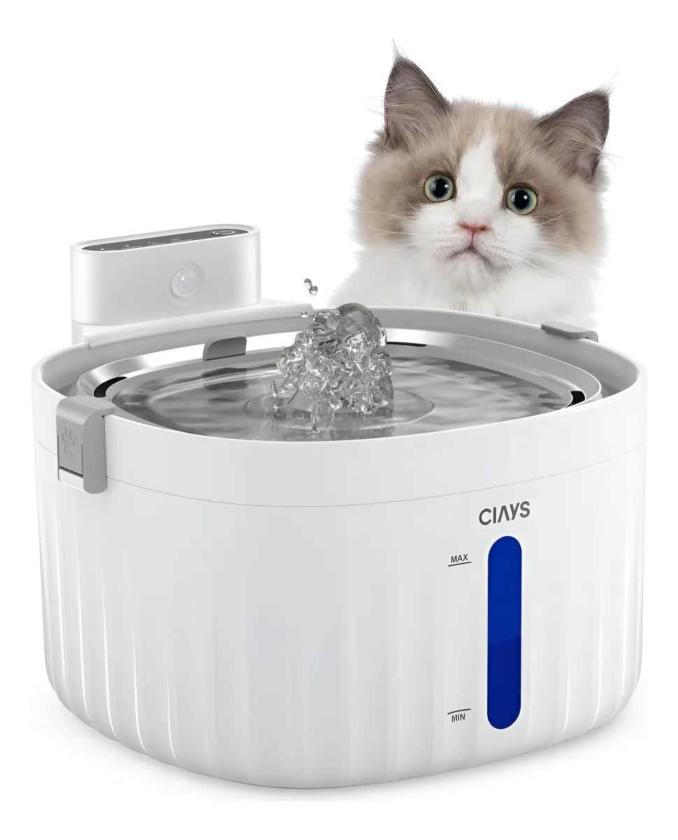 Bebedero Fuente De Agua Para Mascotas Acero Inoxidable Color Blanco