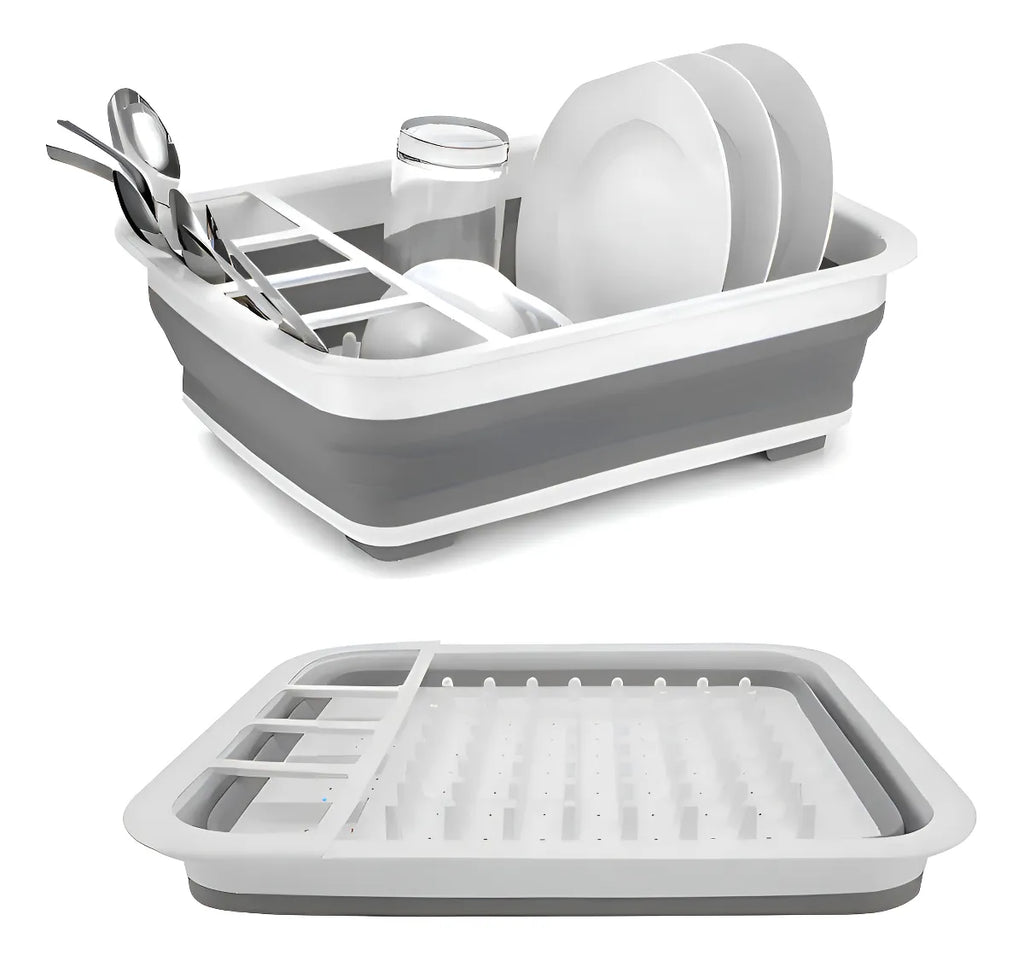 Secaplatos Escurridor Silicona Plegable Cocina Gris