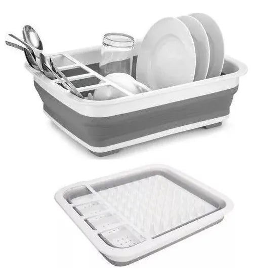 Secaplatos Escurridor Silicona Plegable Cocina Gris